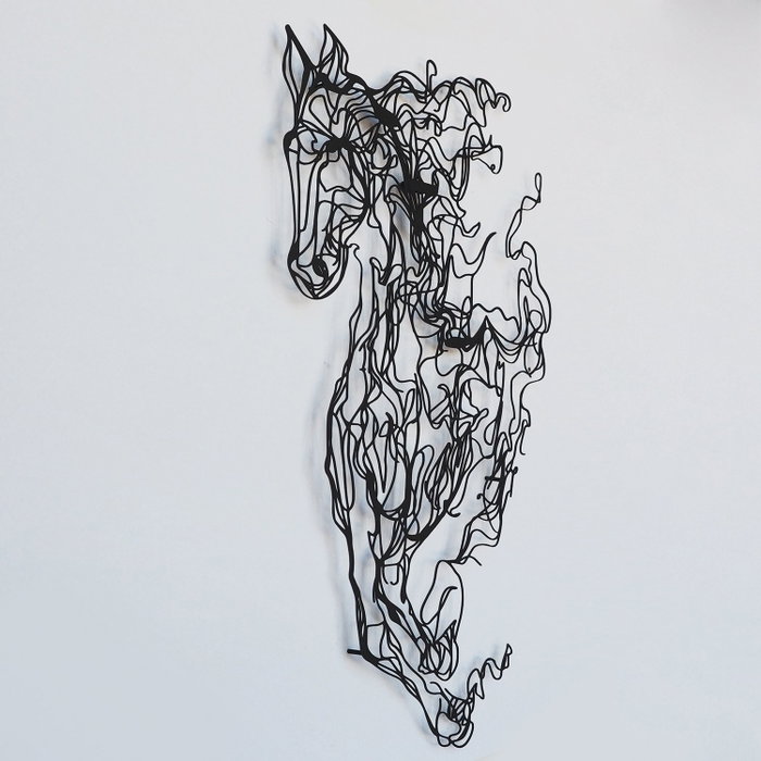 Wallity Metal Horse Line Art - APT724